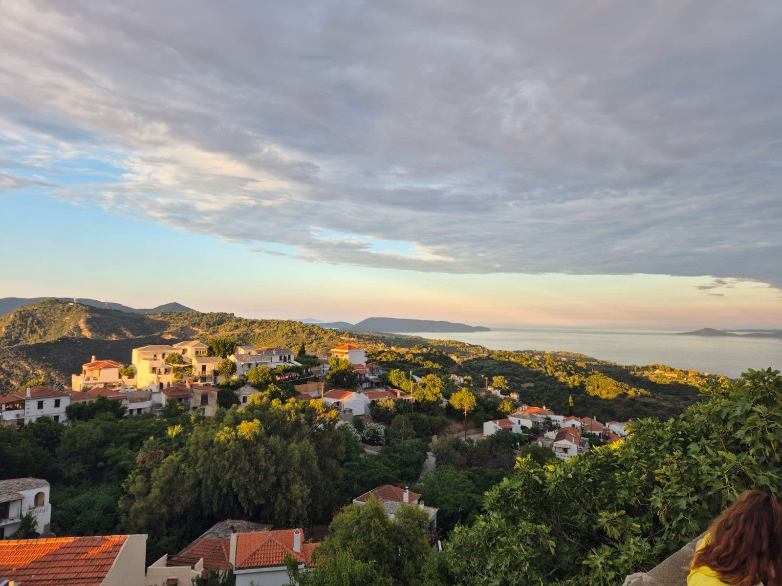 View over Alonissos and the sea in the evening