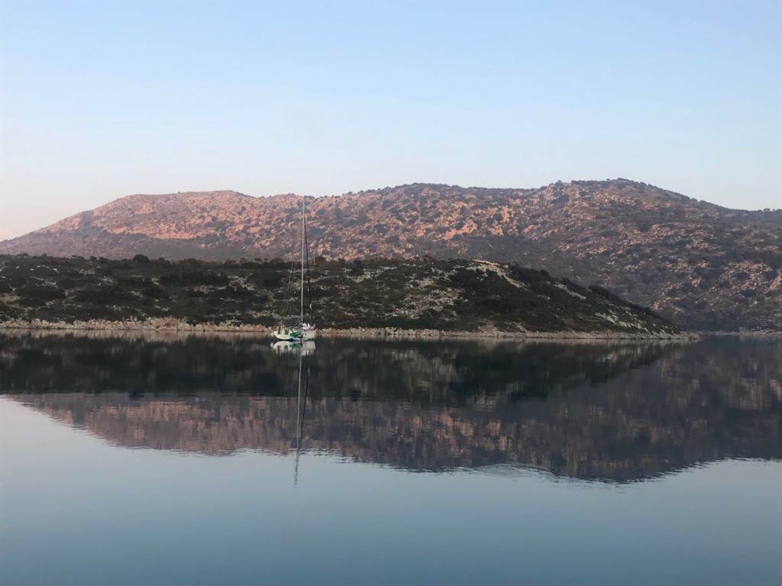 Still water and hills at Kyra Panagia